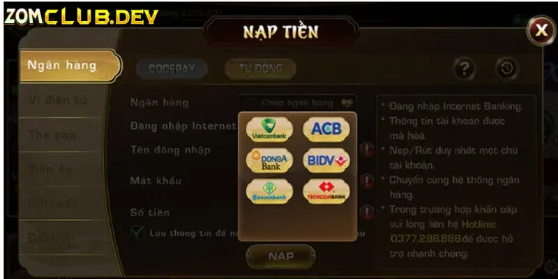 Nạp tiền online